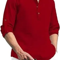 raremark Men Pure Cotton Slim Fit Full Sleeve Short Kurta | Super Soft Stylish Kurta for Any Occasions (KRTBTN22)-picture-40