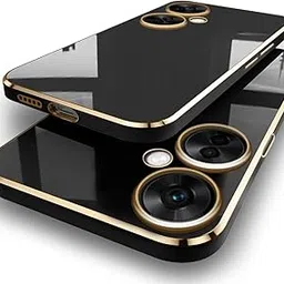 TheGiftKart Luxurious Golden-Plated Back Cover Case for OnePlus Nord CE 3 Lite 5G | Raised Lips for Camera & Screen Protection | Shockproof Design | Stylish Cover (TPU | Black)-picture-33