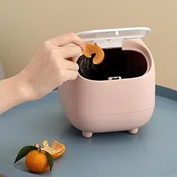 VMS INDIA Desktop Small Waste Garbage Basket Bin for Desk Office Kitchen Pink-picture-45