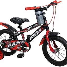 SKYTON Galaxy 14T Kids Cycle for Boys & Girls (Age 2-5 Years) | Baby Bicycle with Training Wheels, Basket & Backrest | Perfect for Birthday Gift | Semi-Assembled (Red)-image-28