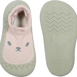 Pink Color with Cute face Shape Design Non-Slip Baby Sock Shoes for Toddlers -Soft, Breathable & Anti-Skid Floor Sneakers-image-74
