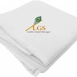 LGS Laddu Gopal Shringar 1 Meter Pooja Cloth | Premium Cotton/Satin Mandir Vastra for Temple, Altar & Pooja Use | Decorative Pooja Kapda for God Idol, Chowki & Mandir Decoration (White)-image-9
