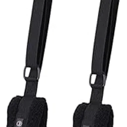 JAZZY PEARLS® 2 Pieces Pilates Straps Adjustable Soft Fitness Straps for Men Hand Leg Home Black and Large-Sporting Goods-Fitness, Running & Yoga-Yoga & Pilates-Pilates Accessories-image-94