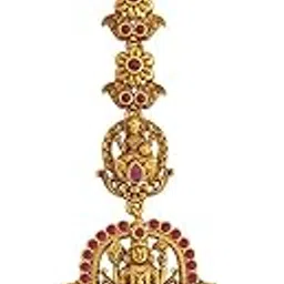 Fashion Jewellery Ruby Gold Polished Copper Antique Tikka, Best for Bridesmaids, festive season & Special Occasion-image-55