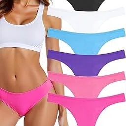 smileai fashion Women’s Cotton Thong Panties | Seamless Underwear for Women | Low Waist Bikini Style Panty | Pack of 6-picture-29