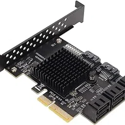 8 Port SATA Card, PCIE to SATA 3.0 Expansion Board with Large Heat Sink, Short Baffle for Windows and Linux, Support Hot Swappable Boot System Disk-picture-13
