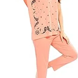 av2 Women Cotton Knit Kaftan Top & Pajama Nighsuit Set -4102-picture-46