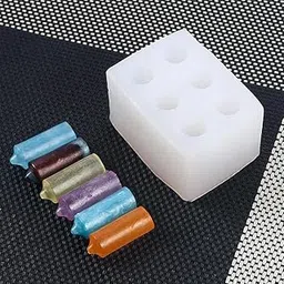POLYSTORE 6 Cavity Mini Candle Silicone Mold 3D Small Column Aromatherapy Resin Mould for DIY Birthday Cake Baking Decorations Silicone Rubber SM 275-picture-30