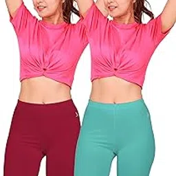 alba Flexy Women's Premium Shaping Tights – Cotton Elastane Blend, High Rise Design with Soft Bio-Washed Finish and Comfort Fit (Pack of 2)-picture-34