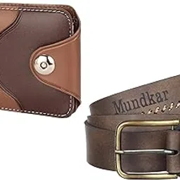 poland PU LEATHER BELT AND WALLET COMBO FOR MEN AND BOYS (Brown wallet/Brown Belt)-picture-39