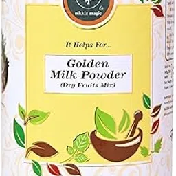 Nikkizmagic Golden Milk Powder - 250g | With Mixed Dry Fruits | Natural, Organic & Preservative Free | Haldi Doodh Masala | Healthy Drink for Kids & Adults | Rich in Antioxidants & No Additives-picture-13