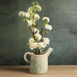 Habere India-All The Cultures Fabricating India Ceramic Vase | Flower Vase | Flower Pot for Living Room | Home Decor Items | Vase for Living Room | Ceramic Vases for Home Decor (Medium:L23xW14xH19cm)-picture-27