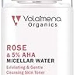 Volamena Organics Rose & 5% AHA Micellar water With Aloe Vera, Cucumber Extract For Removes Make-Up, Tones & Cleanses, 100 ml-picture-25