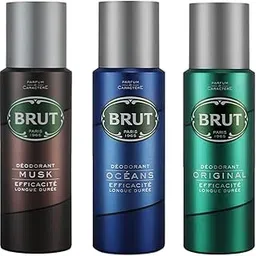 Brut Deodorant Combo Pack Original + Musk + Ocean, Gift Set of Body Sprays for Men with Masculine Long-Lasting Fragrance, Imported Deo Combo Pack of 3 (200ml Each)-picture-30