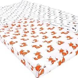 Hudson Baby Fitted Changing Pad Cover 2pk, Foxes, One Size-image-77