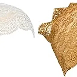 dcent kraft Women's Under Hijab cap | 2 Pcs Head Scarf Cap for Girls| | Stretchable Lycra Net Stole Inner Headband, White & Yellow Color Under Hiab Scarf Cap-picture-18