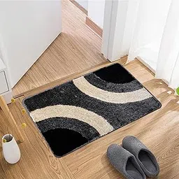 Kuber Industries Door Mat for Home Entrance | Entry Floor Mat for Outdoor & Indoor | Door Mat for Bedroom | Fur Doormat | C Shape | Gray-picture-34