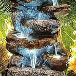 Big Bulk Stone Look Fiber Fountain for Home Decor/Living Room/Hall/Office/Garden/Puja Room/Indoor/Outdoor (Size: 55 x 40 x105 cm) (6 Tier)-picture-11
