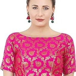 figureup Women's Jacquard Printed Half Sleeve Blouse Piece-picture-29