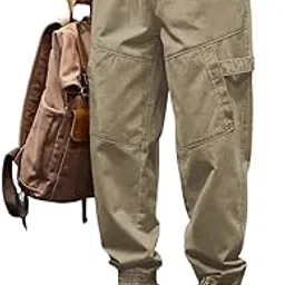Men's Cargo Pants with 6 Pockets, Premium Cotton Drawstring Trousers, Comfortable Casual Workwear Joggers, Stretchable Track Pants for Office and Parties-image-84