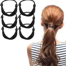 INHEAVEN 6 PCS Hair Ties Wig Elastic Rope Imitation Head Ropes Ponytail Holders Hair Bands for Women Girls Teens Hair Accessories (black)-picture-49