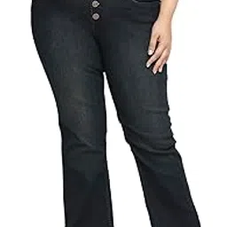 turning blue Boot Cut High Rise Plus Size Jeans for Women-picture-55