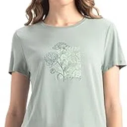 jockey IW31 Women's Micro Modal Fiber Stretch Relaxed Fit Solid Round Neck Half Sleeve T-Shirt with Curved Hem (Prints May Vary)-picture-13