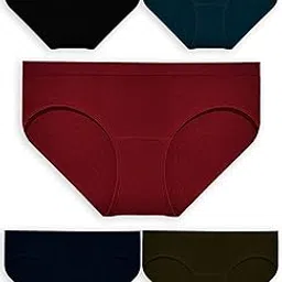inner element Women's Pure Cotton Panties, Pack of 5 Dark Multicolor Hipster Panty with Full Coverage-picture-40