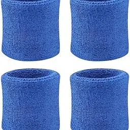 NATANI Traders Cotton Terry Cloth Wristbands, Royal Blue, Sports Sweatbands (2 Pair)-image-12