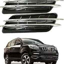 Oshotto 2Pcs ZW-5113 Car Decorative Electroplate Air Flow Intake Scoop Turbo Bonnet Vent Hood Compatible with Mahindra Alturas G4 (Black)-picture-42