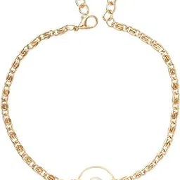 BY EVERSTYLISH Gold Plated Pearl & Moon Charm Anklet for Women | Dainty Celestial Design | Lightweight Fashion Jewelry for Party, Beach, Festive & Everyday Wear-image-21