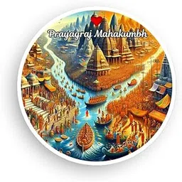 gifteeng Prayagraj Mahakumbh Acrylic Round Fridge Magnet | 4mm Thick, 3x3 Inches | Circular Decorative Souvenir for Wardrobe, PC, Fridge, Almirah (Design05)-picture-30