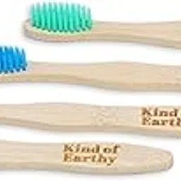 Bamboo Kids Toothbrush with Super Soft Charcoal Bristles, Neem Oil Treated for Focus Protection, BPA free,Pack of 4, Colorful Kids, Biodegradable and Compostable Handle, Eco Friendly-image-82