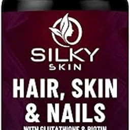 Silky Skin Hair, Skin & Nails – With Glutathione, Biotin, Vitamins & Herbal Extracts – 30 Veg Capsules | For Beauty & Wellness-image-38