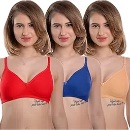 skybeauty Women's Full Coverage Non-Padded Bra (Multicolour) - Pack of 3-picture-55