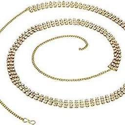ADF Gold Plated Belly Chain for Women, Traditional Kamarband Waist Belt, 103 cm Length, Adjustable-picture-31