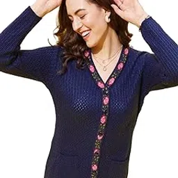 modeve Women V Neck Ethnic Sweater for Winter||Winterwear||-picture-42