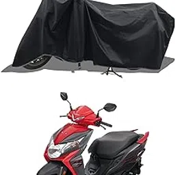 ROMEIZ - Two Wheeler - Scooty - Bike Cover for Honda dio 110 BS6 Cover with Water-Resistant and Dust Proof Premium 190T Fabric_Entire Black-picture-17