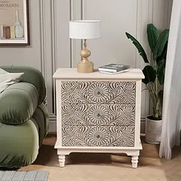 WoodArrow Rustic Wooden Sideboard - Two-Tone Brown and Grey Finish with Ample Storage - Perfect for Bed Rooms and Living Spaces (3 Drawer)-picture-15