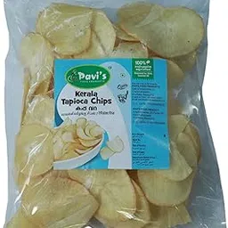 Pavi's Kerala Ready to Eat Tapioca/Kappa Chips - Traditional Salted Snack with a Crisp and Flavorful Kerala Touch (250 gm) image 1