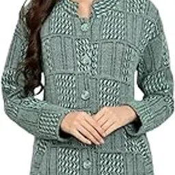 ewools winterwear Women's Woolen Checkered fullsleeves Cardigan Sweater-picture-22