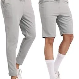 Men's Polyester Shorts & Pants | Shorts & Pants for Mens | Grey Sports Shorts and Pants| Combo Grey Shorts and Grey Pant for Mens-picture-29