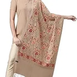 pashmoda Women Kashmiri Aari Embroidery Stole (Size: 71X203 CM) image 1