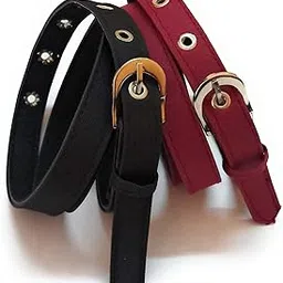 Women XXXL Oversize Plus Size Fabric Belts for Jeans Trousers 2pcs Combo Black and Maroon-picture-45
