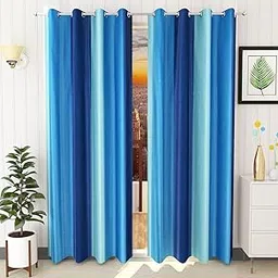 Home UTSAV 1 Piece Plain Shade Semi Sheer Curtains for Window 5 Feet, Blue (Blue, 5 Feet (1Pc))-picture-30
