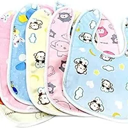 pilu BABY PACK OF 6 BUTTON BIBS Feeding Infants and Toddlers | Assorted Colours Bib | Useful Baby Shower Gift | Pocket-Friendly | Ultra-Soft Infant Apron | Unisex Reusable Bibs-image-44