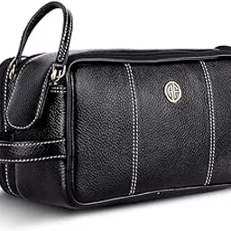 hammonds flycatcher Genuine Leather Travel Organizer Pouch - Toiletry Bag for Men and Women Cosmetic Organizer Bag, Shaving Kit Bag for Men Toiletry Pouch for Men with Multiple Pockets - Black-picture-29