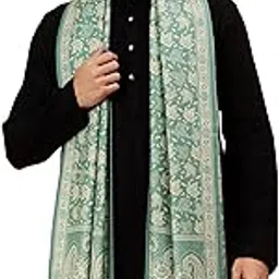 tweedle Men’s Jamawar Weave Warm and Soft Woolen Shawl/Stole with All Over Floral-picture-14