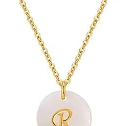 aaishwarya 18K Gold Plated White Shell Initial Letter R Pendant | Necklaces for Women and Girls | Anti-Tarnish Jewels | Minimal Dainty Chain Jewelry | Stylish Everyday Accessory | Jewellery Gift-picture-13