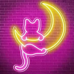 SG PRINT Anime Cat & Moon Neon Sign, Personalized Neon Signs for Wall Decor, LED Night Lights Home Decor Lights Backdrop LED Light up Signs for Game Room Sign Wall Art Arcade Decor, Bedroom,-image-59